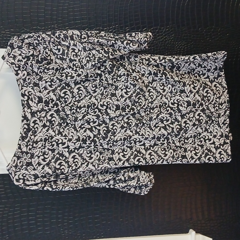 Style & Co Black Ans White Blouse - Picture 3 of 3